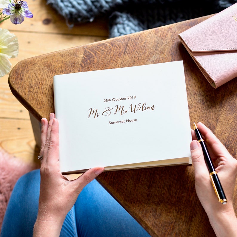 Personalised Leather Bound Wedding Guest Book Etsy UK