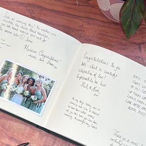 Wedding Guest Book Handmade from Recycled Leather with a Hand Written Style Font image 3