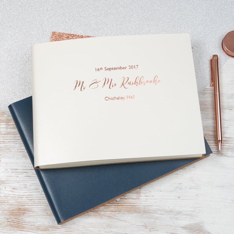 Personalised Leather Bound Wedding Guest Book Etsy UK