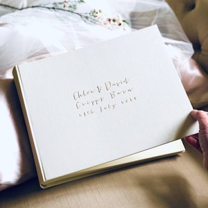 Luxurious and Large Landscape Linen Guest Book