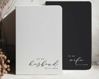 To My Husband Vow Books, Pack of 2, Vow Books, Minimalist Vow Books, To My Wife Vows, Bride Vows, Groom Vows, Custom Vow Books, Calligraphy