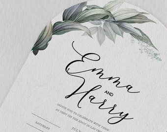 Elegant Greenery Wedding Invitation, Emma Collection