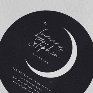 Celestial Moon Wedding Invitation, Lorna Collection