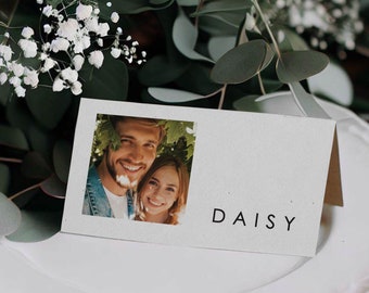 Customisable Place Cards, Personalised Photos, Daisy Collection