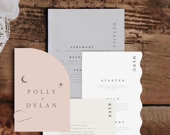 Wedding Invite Set - Celestial Wedding Invites - Polly Collection