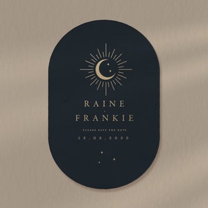 Raine Collection Moon Save The Date Card, Envelope, Wedding Announcement