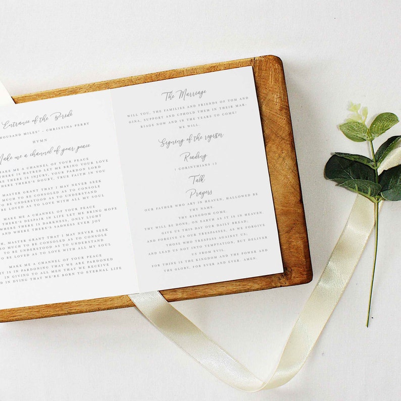 Alex Order of Service Wedding Program Ceremony Programme | Etsy UK