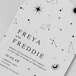 Constellation Wedding Invite, Celestial Wedding Invites, Freya Collection image 2