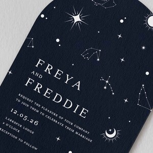 Constellation Wedding Invite, Celestial Wedding Invites, Freya Collection image 1