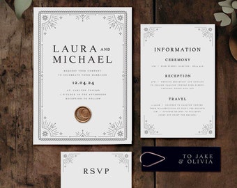 Premium 'Laura' Tarot Invitation Sets - Mystically Inspired Invitation Packs