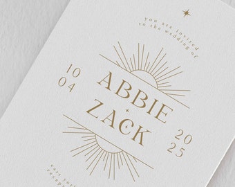 Vintage Art Deco Wedding Invitation, Abbie Collection