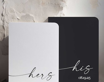 His & Hers Handcrafted Vow Books for Weddings - Personalized Vow Keepsakes