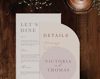 Elegant 'Victoria' Formal Wedding Invitation Sets - Minimal Design