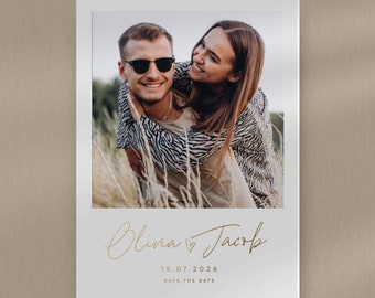 Polaroid Design Wedding Save The Date Card, Olivia Collection, Envelope Included
