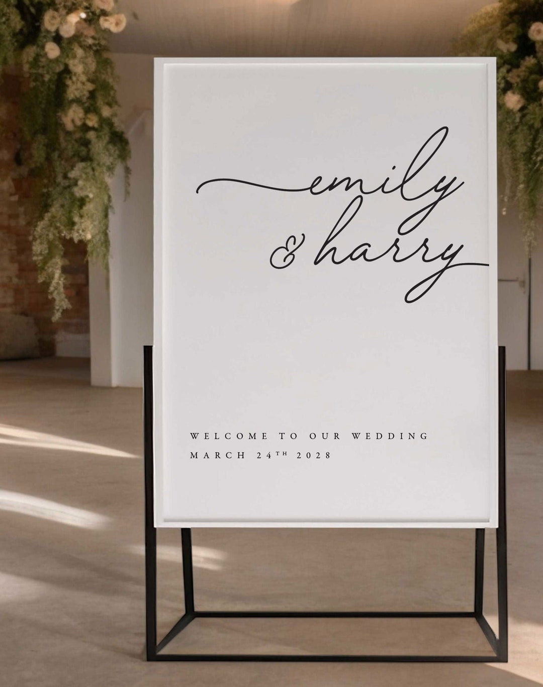 Emily Contemporary Welcome Sign - Etsy