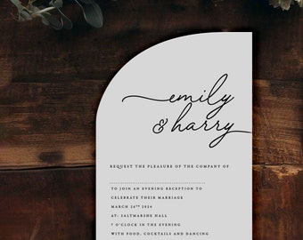 Modern 'Emily' Evening Reception Invitation for Weddings and Parties