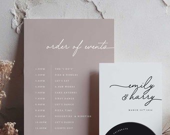 Personalized 'Emily' Contemporary Wedding Invitation Sets | Modern Invite Packs