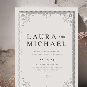 Unique 'Laura' Tarot Wedding Invitation - Tarot Inspired Design