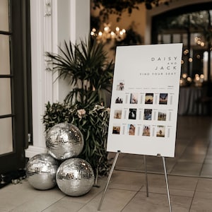 Photobooth Hochzeit Sitzplan Schild & Vorlage | Gänseblümchen