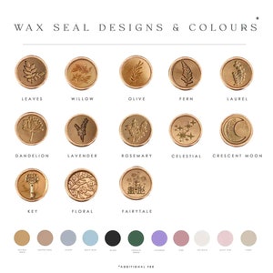 the wax seal designs and colours