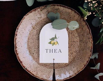 Lemon Place Card Design, Personalised Seating Cards, Thea Collection