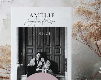 Personalized 'Amélie' Photo Wedding Invitation Sets - Customizable Packs