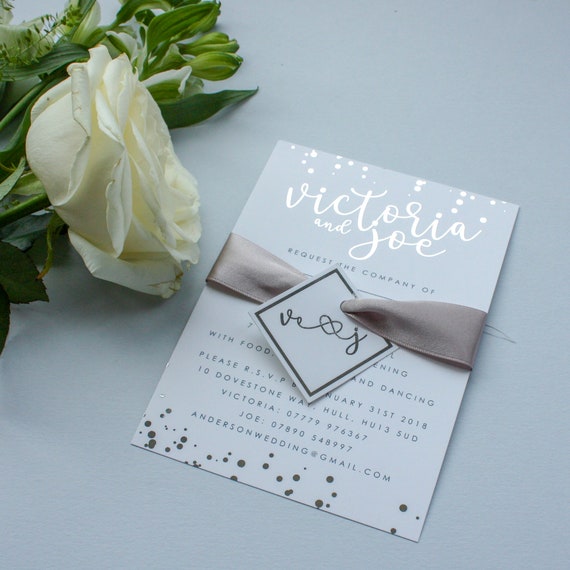 Foiled Confetti Sample Day Invitation Pack Wedding Samples Etsy