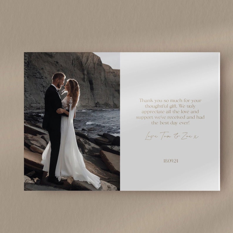 Cami | Personalised Thank You Cards  Ivy and Gold Wedding Stationery