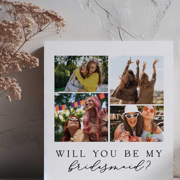 Bridesmaid Proposal Card - Photo Collage & Special Message