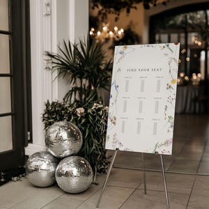 Wildblumen Botanische Hochzeit Sitzplan Schild & Vorlage | Schön