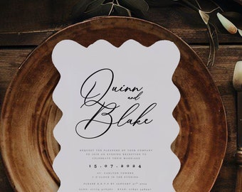 Elegant 'Quinn' Traditional Reception Invitation for Wedding Party