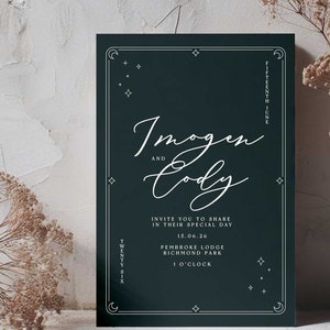 Imogen' Alternative Wedding Invitation Goth Inspired Design image 1