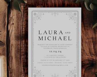 Unique 'Laura' Tarot Card Wedding Reception Invitation | Tarot-Inspired Design