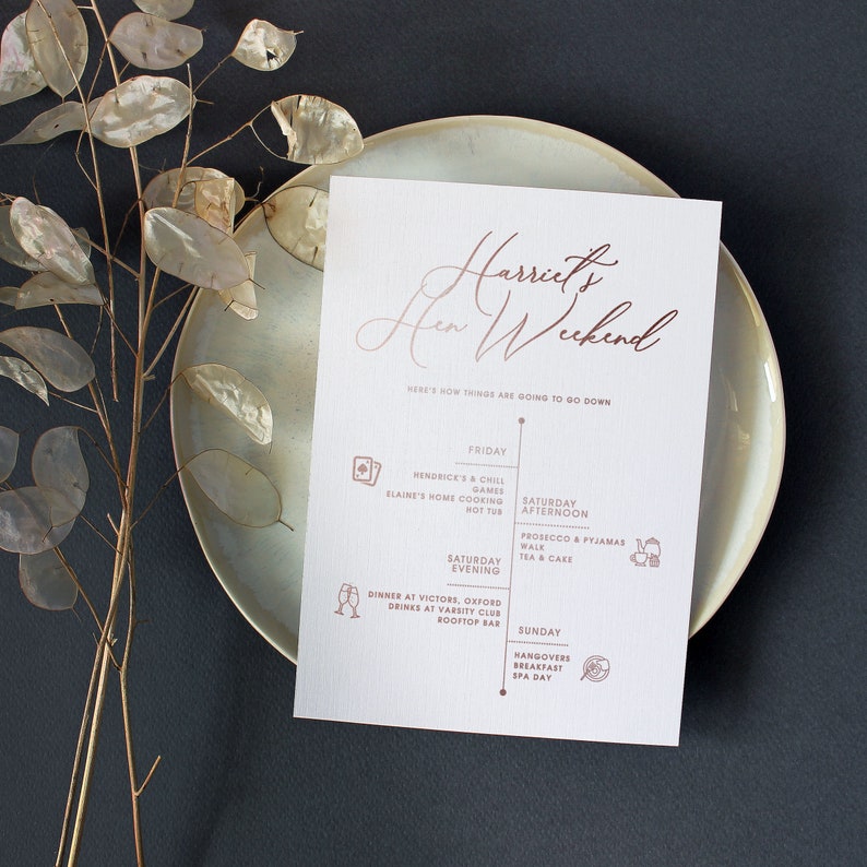 Hen Do Itinerary Timeline Hen Do Invitation Abroad Hen Do Etsy Hong Kong