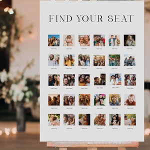 Customised Seating Plan, Wedding Table Plan With Photos, Polaroid Style Design