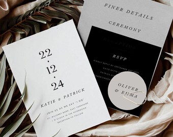 Katie' Minimalist Invitation Sets - Clean & Elegant Design