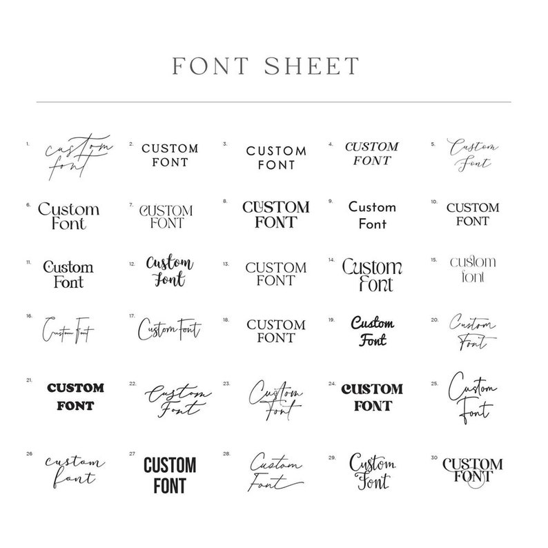 a bunch of different font styles on a sheet of paper