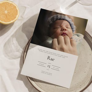Rae Photo New Baby Card | Geboortekaartje | Bedankje | Digitale download