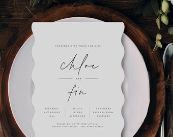 Minimalist Evening Reception Invitation, Wedding Night Invite, Chloe Collection