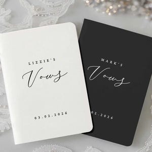 Elegant Vow Books for Custom Vows & Wedding Speeches - Personalized Wedding Keepsake, Bride and Groom Gift, Unique Ceremony Decor