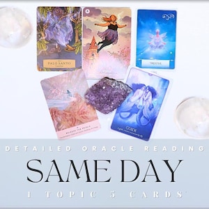 Same Day Oracle Guidance Tarot Card Reading - 1 Question Topic - 5 Card Spread - 24 Hour PDF Delivery