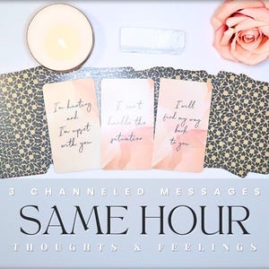 SAME HOUR Channeled Messages From Your Person Reading - 3 Cards ONLY Same Day - Fast Delivery Within 2 Hours or Same Hour - View Open Hours