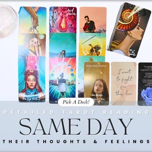 Same Day Their Current Thoughts & Feelings - Tarot Card Reading - 12 Card Spread - 24 Hour PDF Delivery - PICK A DECK!