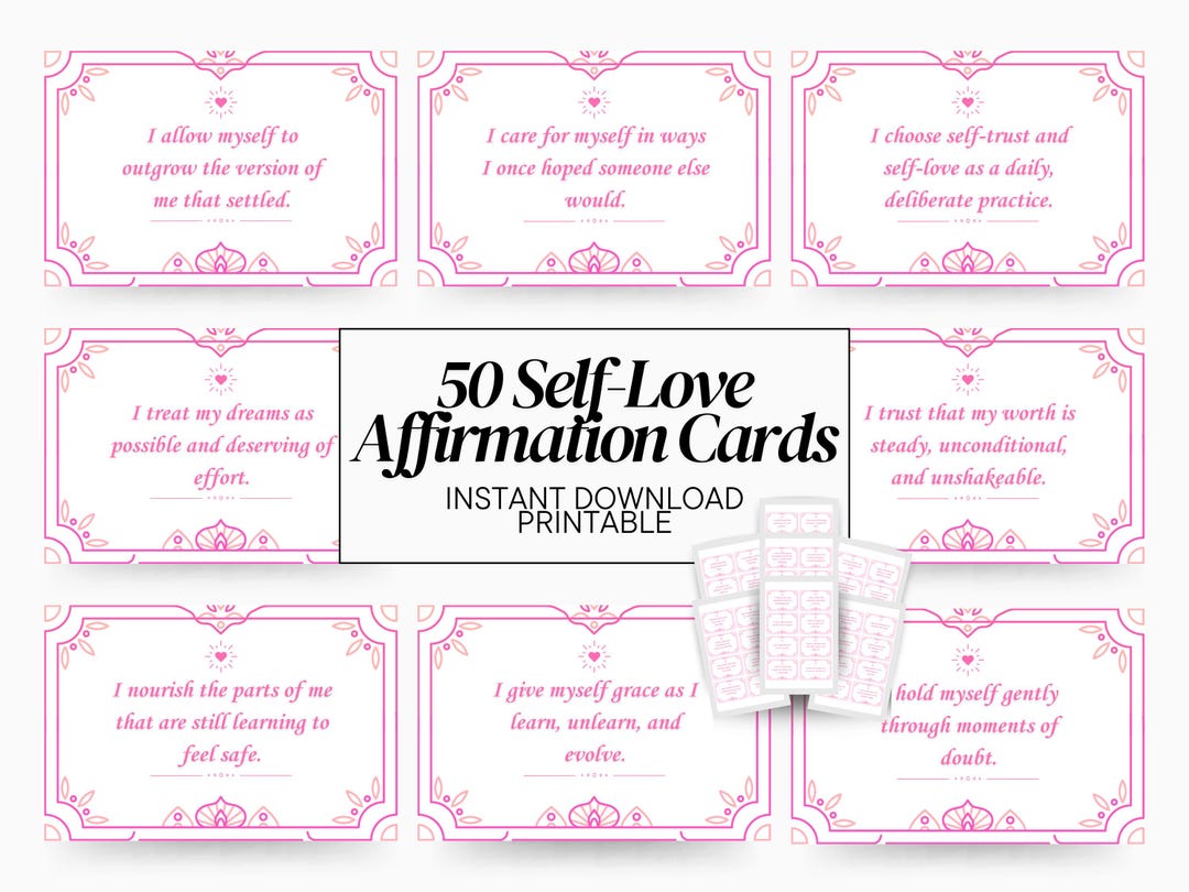 50 Self Love Affirmation Cards Printable | Positive Mindset Daily ...