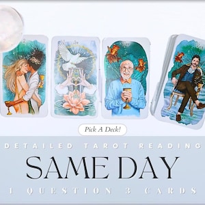 Same Day Tarot Card Reading - 1 Question 3 Card Spread - 24 Hour PDF Delivery - PICK A DECK!