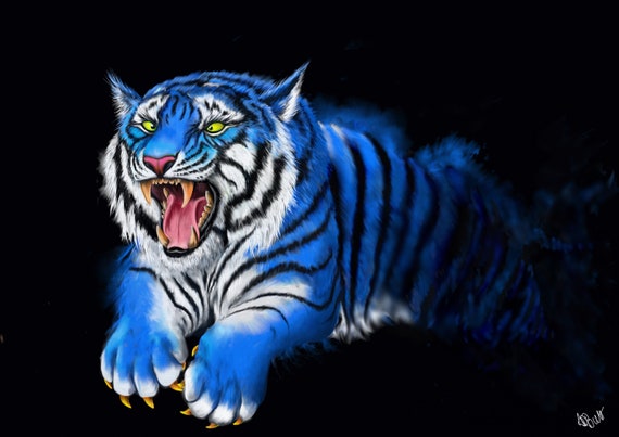 Blue Tiger Etsy