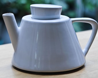 IKEA Värme - White modern glazed ceramic teapot, earthenware, iconic large teapot, farmhouse, signed ref 15199 - 1.5 L - 90s