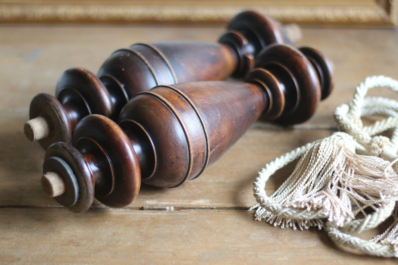 2 Vintage Large Wood Bed Finials, Bed Posts, Antique Rustic, Shabby ...