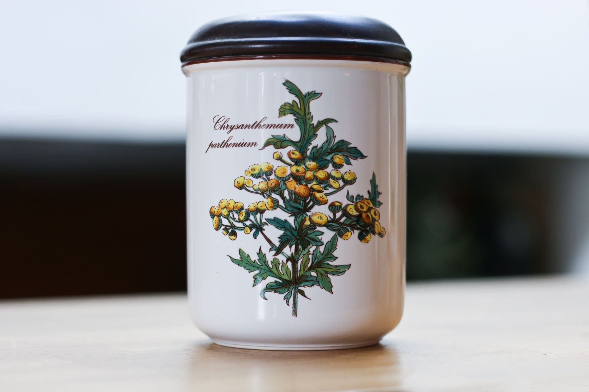 Villeroy & Boch, Pot de Rangement Vintage avec Couvercle en Bois, Série Botanica, Comptoir Porcelain