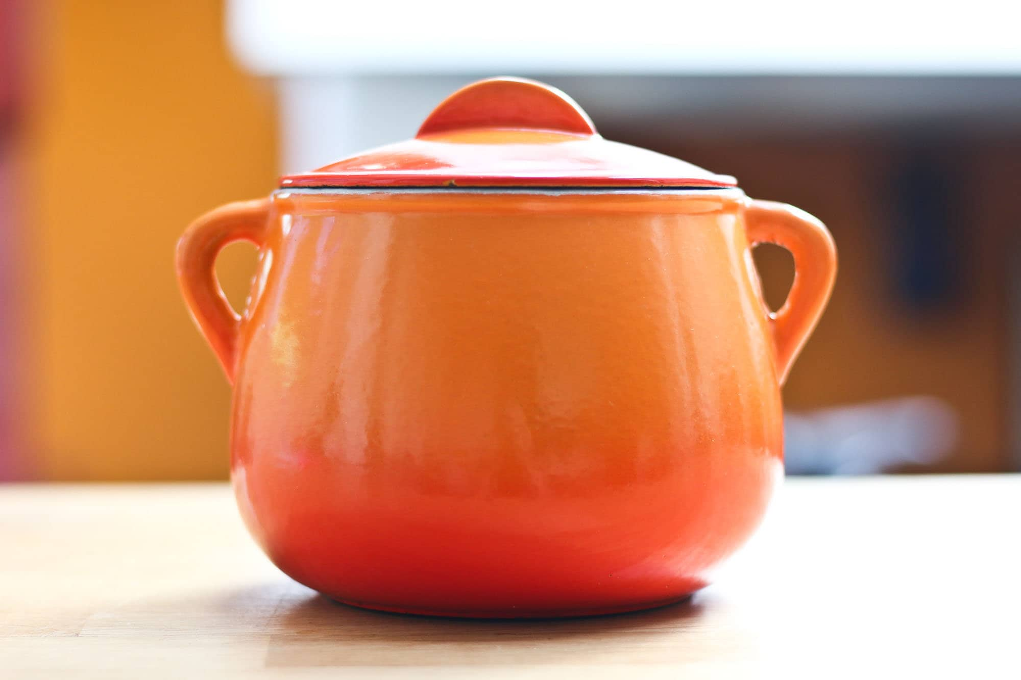 Buiten Spelling Integreren LE CREUSET Vintage oranje geëmailleerde gietijzeren pot - Etsy België